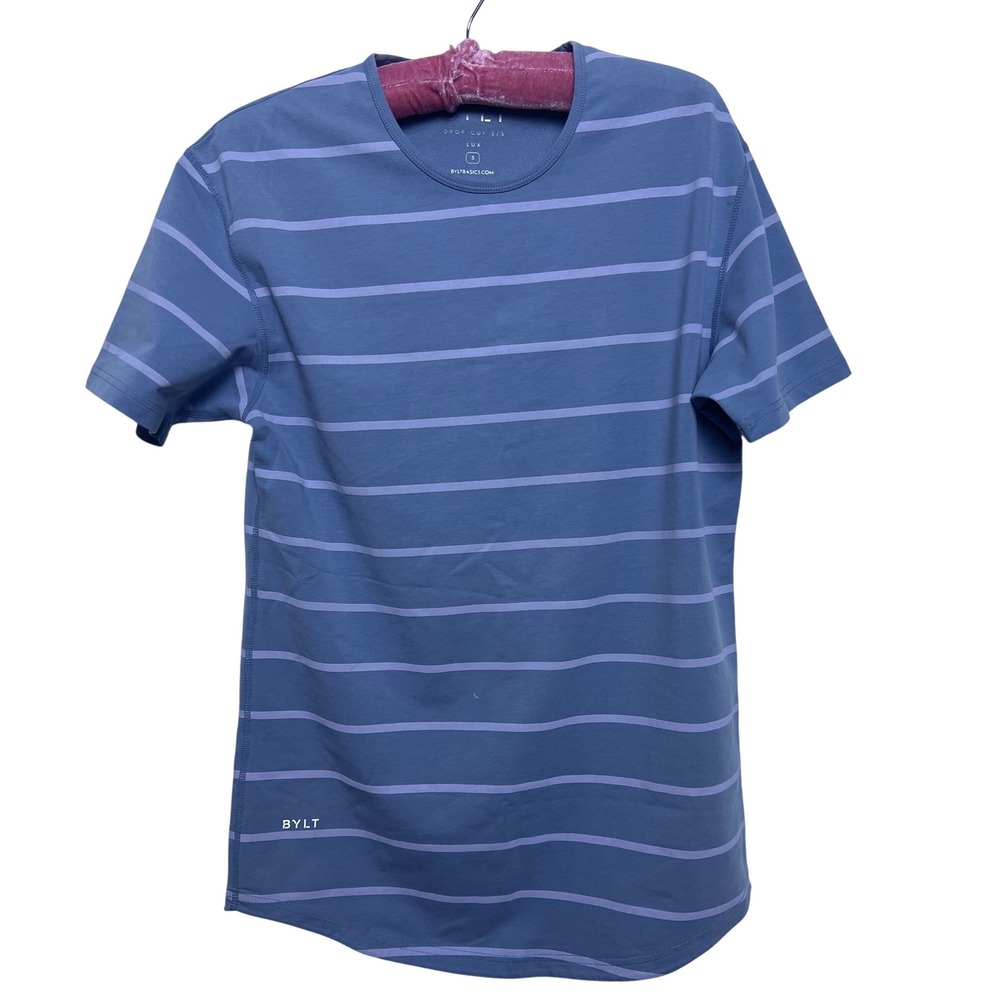 BYLT Basics Drop Cut S/S Lux Striped Tee Blue Lavender S Short Sleeve T-Shirt